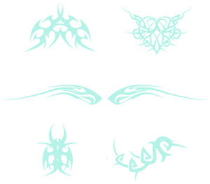 Vel Strijkletters Tattoo Glitter Neon Bleu Glitter 480 - afb. 2