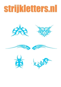 Vel Strijkletters Tattoo Glow in the Dark Blauw - afb. 1