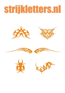 Vel Strijkletters Tattoo Glow in the Dark Oranje - afb. 1