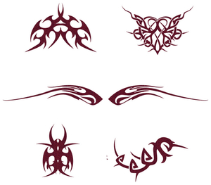 Vel Strijkletters Tattoo Glitter Burgundy  Glitter 422 - afb. 2