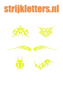Vel Strijkletters Tattoo Glow in the Darg Geel - afb. 1
