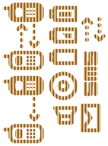 Vel Strijkletters Telefoon Symbolen 2 Mirror Goud - afb. 2