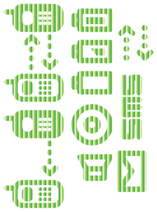 Vel Strijkletters Telefoon Symbolen 2 Mirror Groen - afb. 2