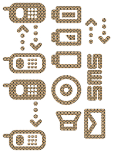 Vel Strijkletters Telefoon Symbolen 2 Design Slang - afb. 2