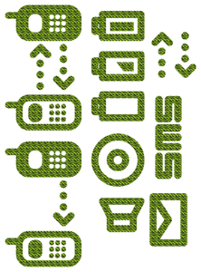 Vel Strijkletters Telefoon Symbolen 2 Design Zebra Groen - afb. 2