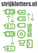 Vel Strijkletters Telefoon Symbolen 2 Polyester Ondergrond Neon Groen - afb. 1
