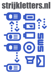 Vel Strijkletters Telefoon Symbolen 2 Flex Oceaanblauw - afb. 1