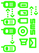 Vel Strijkletters Telefoon Symbolen 2 Flock Neon Groen - afb. 2