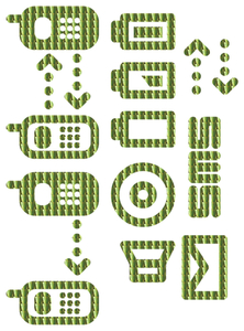 Vel Strijkletters Telefoon Symbolen 2 Holografische Goud - afb. 2