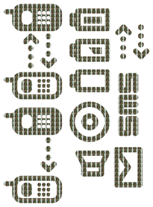 Vel Strijkletters Telefoon Symbolen 2 Holografische Zilver - afb. 2