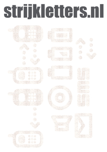 Vel Strijkletters Telefoon Symbolen 2 Glitter White Glitter 444 - afb. 1