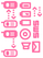 Vel Strijkletters Telefoon Symbolen 2 Glitter Neon roze Glitter - afb. 2