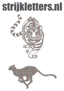 Vel Strijkletters Tijger Glitter Regenboog Multicolor 453 - afb. 1