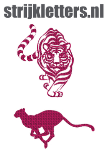 Vel Strijkletters Tijger Design Zebra Roze - afb. 1