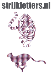 Vel Strijkletters Tijger Holografische Roze - afb. 1