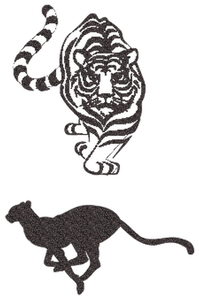 Vel Strijkletters Tijger Glitter Black Glitter 458 - afb. 2