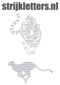 Vel Strijkletters Tijger Glitter Rainbow White 488 - afb. 1