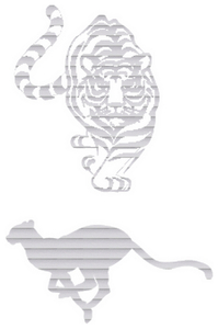 Vel Strijkletters Tijger Glitter Rainbow White 488 - afb. 2