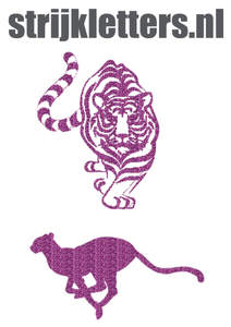 Vel Strijkletters Tijger Glitter Lavender 428 - afb. 1