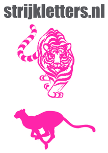 Vel Strijkletters Tijger Glow in the Dark Roze - afb. 1