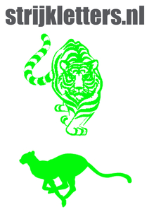Vel Strijkletters Tijger Glow in the Dark Groen - afb. 1