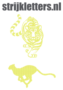 Vel Strijkletters Tijger Glitter Neon geel Glitter - afb. 1