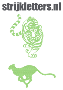 Vel Strijkletters Tijger Glitter Neon Green Glitter 447 - afb. 1