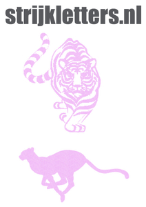 Vel Strijkletters Tijger Glitter Neon Purple 480 - afb. 1