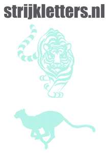 Vel Strijkletters Tijger Glitter Neon Bleu Glitter 480 - afb. 1