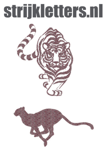 Vel Strijkletters Tijger Glitter Rose Gold Glitter 486 - afb. 1