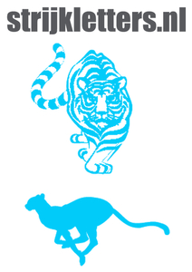 Vel Strijkletters Tijger Glow in the Dark Blauw - afb. 1