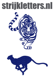 Vel Strijkletters Tijger Glitter Royal Blue Glitter 489 - afb. 1