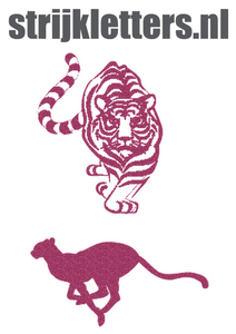 Vel Strijkletters Tijger Glitter Pink Glitter 457 - afb. 1