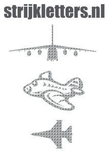 Vel Strijkletters Vliegtuigen Design Zebra - afb. 1