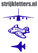 Vel Strijkletters Vliegtuigen Flex Royal Blauw - afb. 1