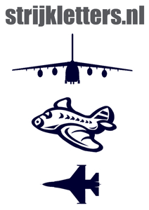 Vel Strijkletters Vliegtuigen Flock Navy Blauw - afb. 1