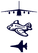 Vel Strijkletters Vliegtuigen Flock Navy Blauw - afb. 2