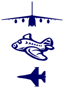 Vel Strijkletters Vliegtuigen Flock Royal Blauw - afb. 2