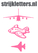 Vel Strijkletters Vliegtuigen Glitter Neon roze Glitter - afb. 1