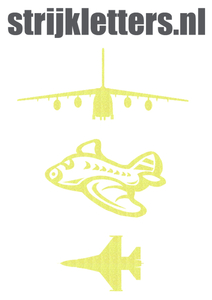 Vel Strijkletters Vliegtuigen Glitter Neon Yellow Glitter 446 - afb. 1