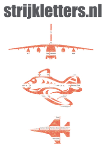 Vel Strijkletters Vliegtuigen Glitter Rainbow Coral Glitter ST - afb. 1