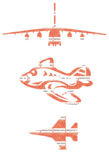 Vel Strijkletters Vliegtuigen Glitter Rainbow Coral Glitter ST - afb. 2