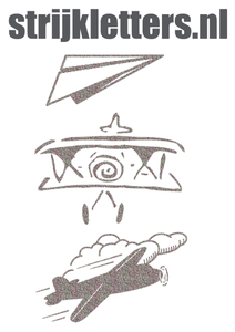 Vel Strijkletters Vliegtuigjes Glitter Regenboog Multicolor 453 - afb. 1