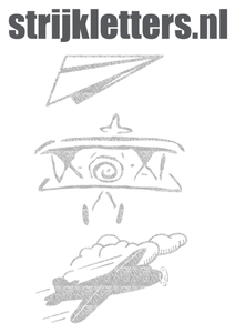 Vel Strijkletters Vliegtuigjes Glitter Silver 450 - afb. 1