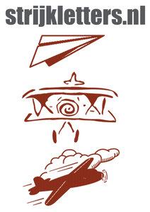 Vel Strijkletters Vliegtuigjes Design Basketball - afb. 1