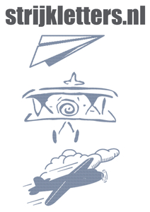 Vel Strijkletters Vliegtuigjes Design Jeans - afb. 1