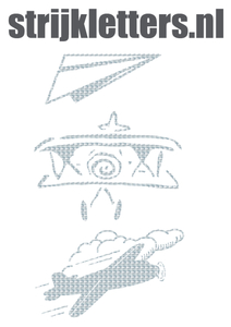 Vel Strijkletters Vliegtuigjes Design Metaalpop - afb. 1