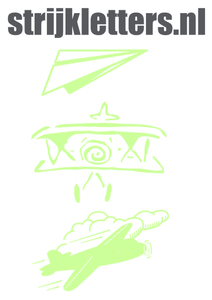 Vel Strijkletters Vliegtuigjes Glow in the Dark - afb. 1