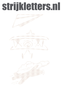 Vel Strijkletters Vliegtuigjes Glitter White Glitter 444 - afb. 1