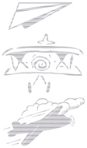 Vel Strijkletters Vliegtuigjes Glitter Rainbow White 488 - afb. 2